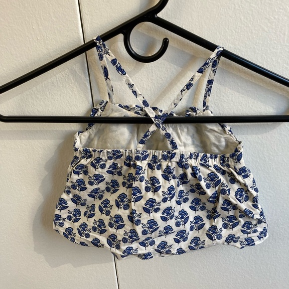 Janie and Jack blue floral tank top - Picture 2 of 3